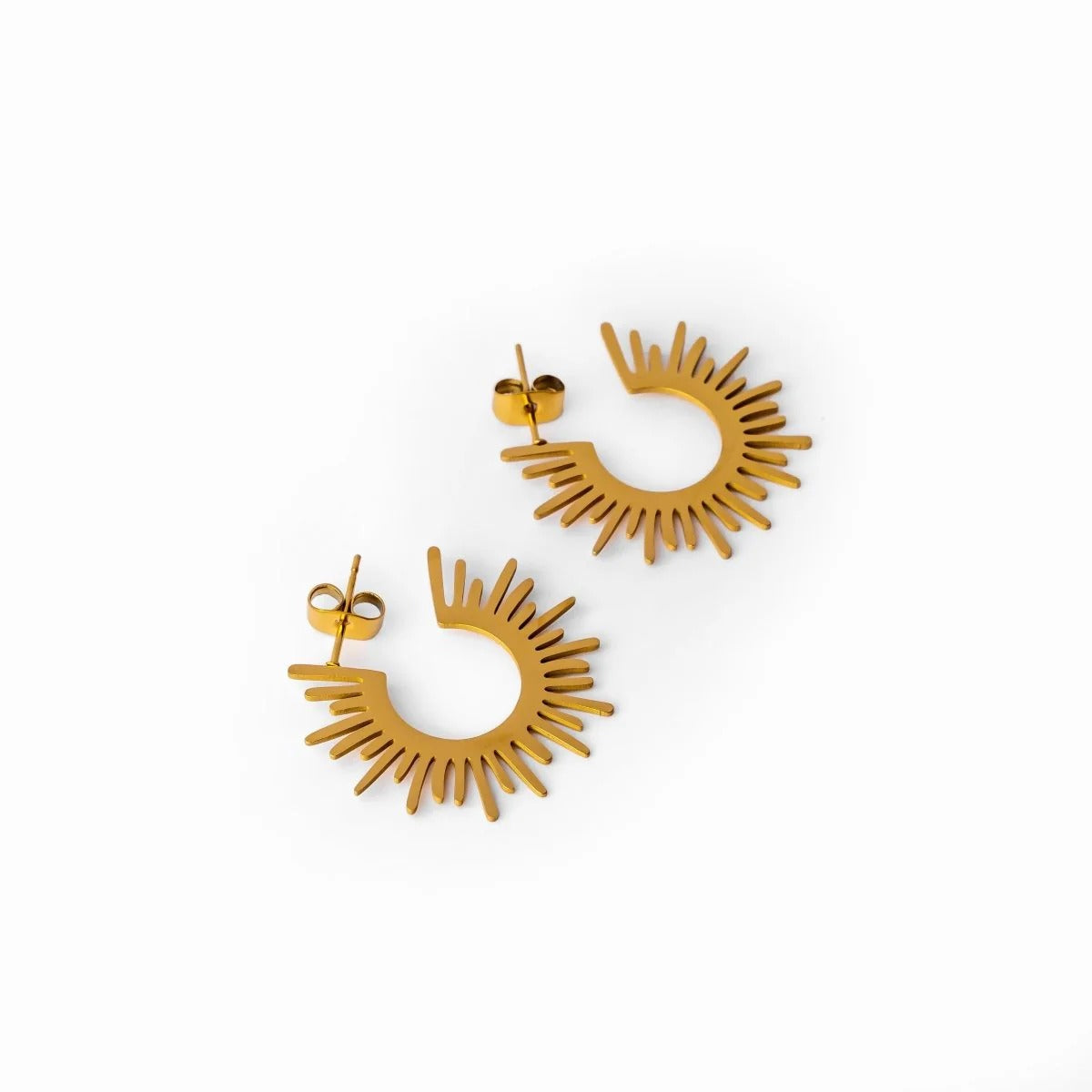 Brinco de Argola Spike Banhado em Ouro 18K