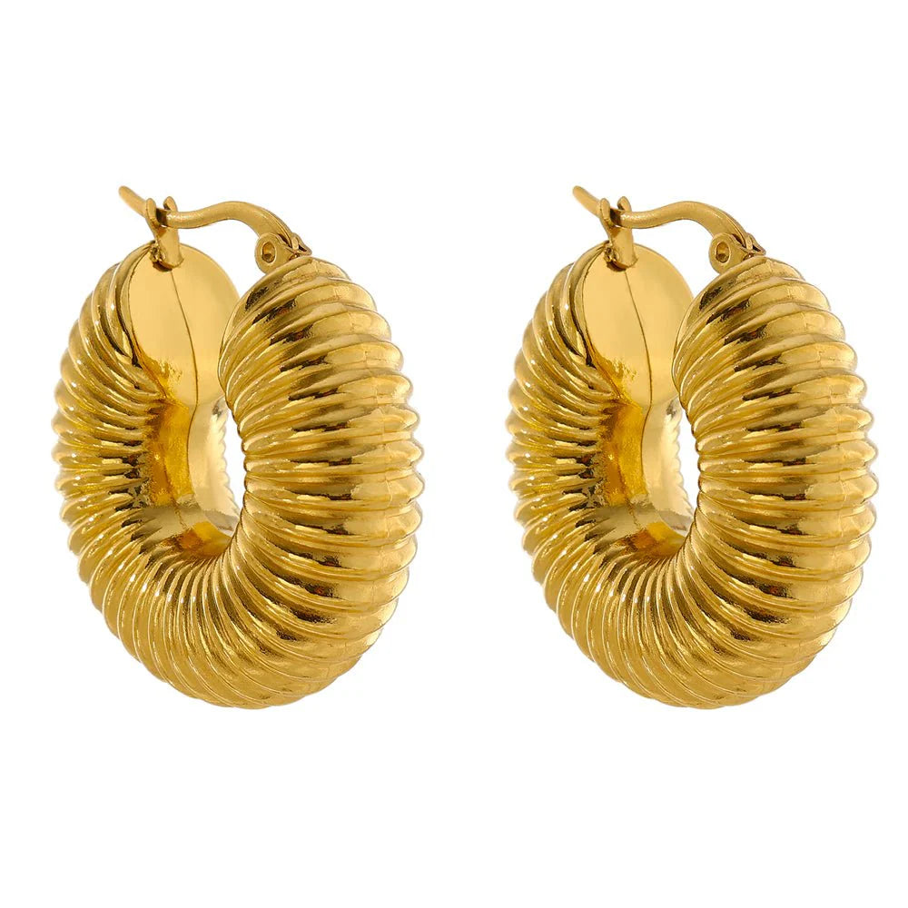 Brincos de Argolas Bold Ziza Banhado em Ouro 18k