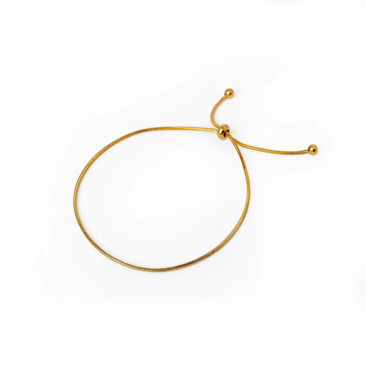 Pulseira Ajustável Fina Banhada em Ouro 18K