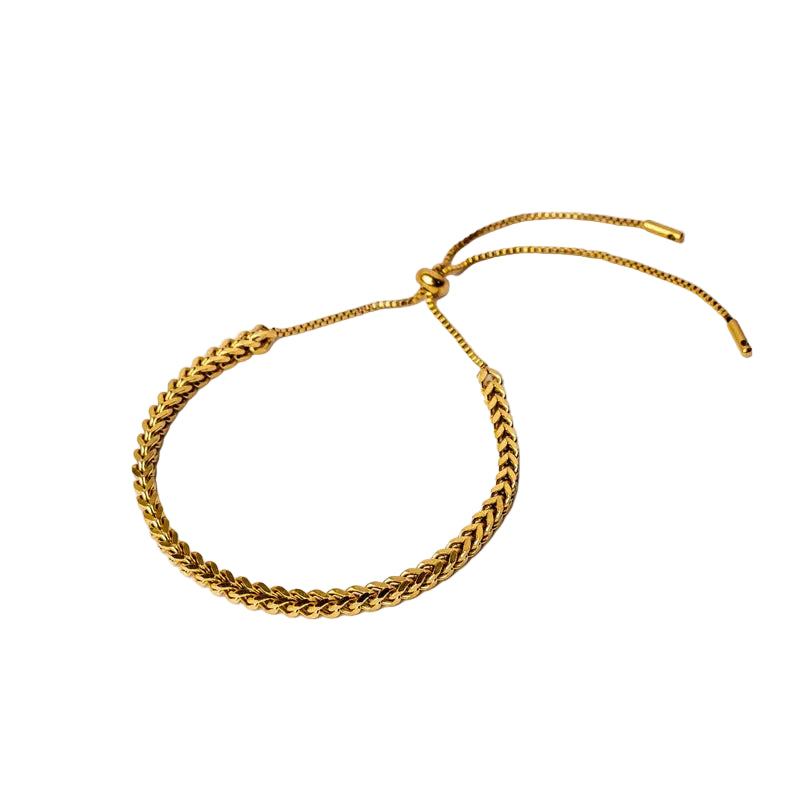 Pulseira Trama Ajustável Banhado em Ouro 18k